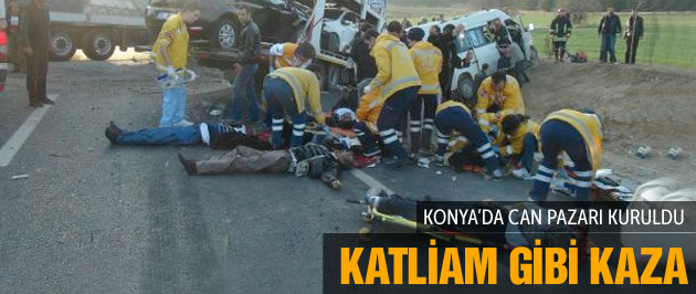 Konya’da katliam gibi kaza : 10 ölü